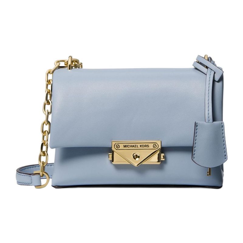 Michael Kors MK Cece 18 Metal Logo Push Lock Closure Polyester Shoulder Crossbody Bag Small Women bags Light-Blue 35F2G0EC5O-PALEBLUE