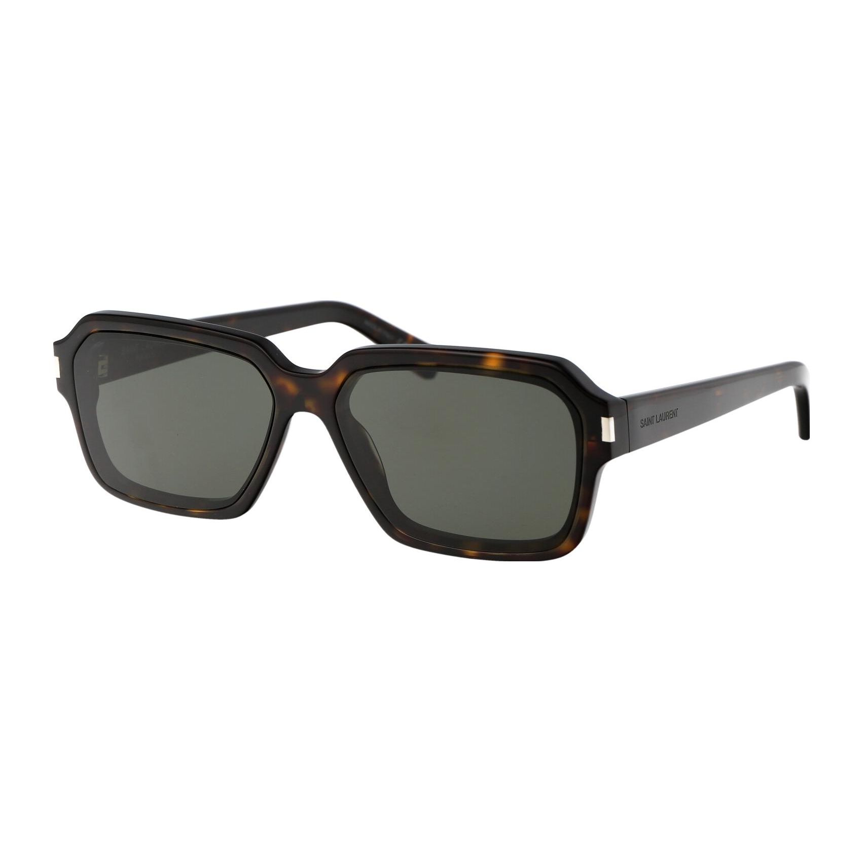 Saint Laurent Mirror Leg Logo Recycled Acetate Irregular Shape Sunglasses Men sunglasses Tortoise SL611002 59,Tortoiseshell-Box/Dust Bag Random Shipment