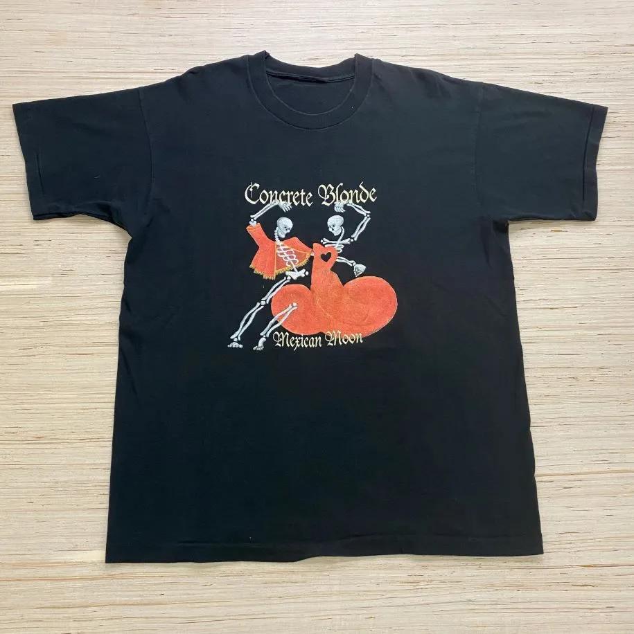 Unisex Short Sleeve Crew Neck Cotton T Shirt Concrete Blonde Band M