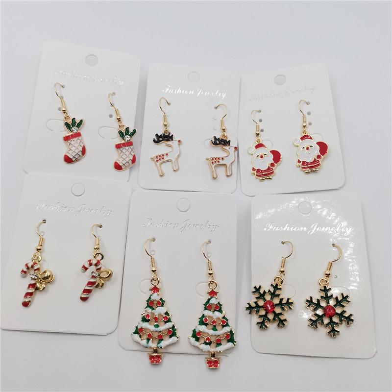 Top-Selling Christmas Dangle Earrings – Santa, Snowman, Reindeer, Snowflake, Candy Cane, and Tree Designs
