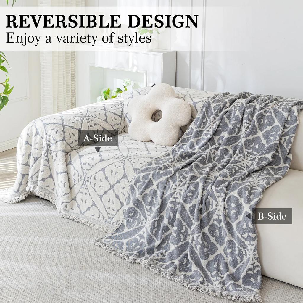 1 Stück Sofabezug im Bohème-Stil Universal für alle Jahreszeiten Neu Staubdicht Kratzfest Sofa Handtuch Kissenbezüge Gesteppt