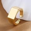 Korean Version of Fashionable Personalized Men's Wide-faced Ring, Rectangular Simple Naked Ring, Plain Ring Jewelry 2026