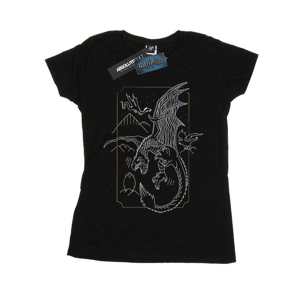 Harry Potter Womens/Ladies Dragon Line Art Cotton T-Shirt