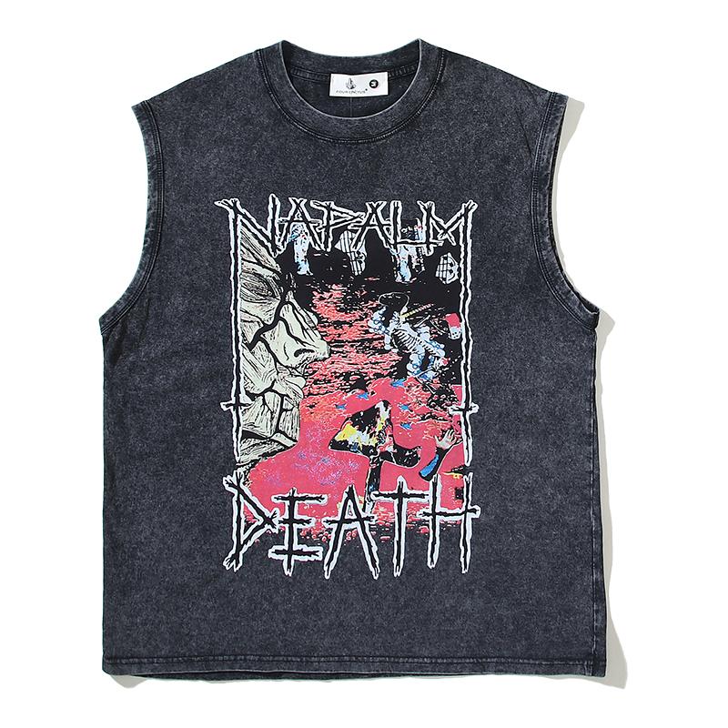 100% Cotton Napalm Death Blockbuster High Street Dark Goth Washed Vintage Tank Top T-Shirt
