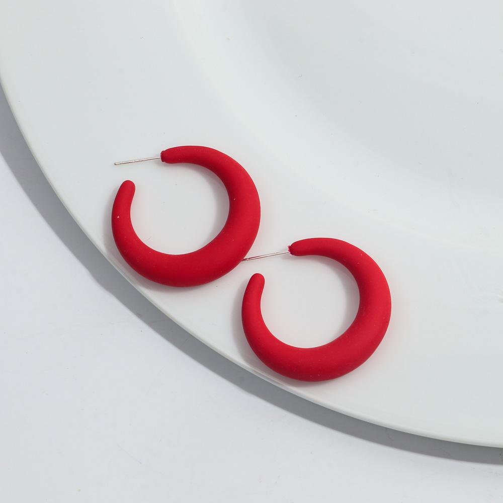 Korean Frosted Acrylic C-Shape Hoop Earrings for Women Resin Geometric Candy Color Circle Earrings 2025 Fashion Jewelry Gifts