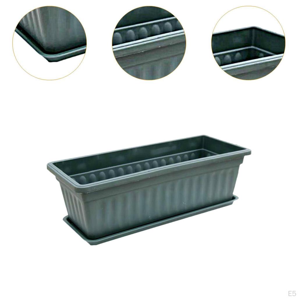 17 Inch Rectangular Window Flower Box Planter Pot for Balcony Indoor