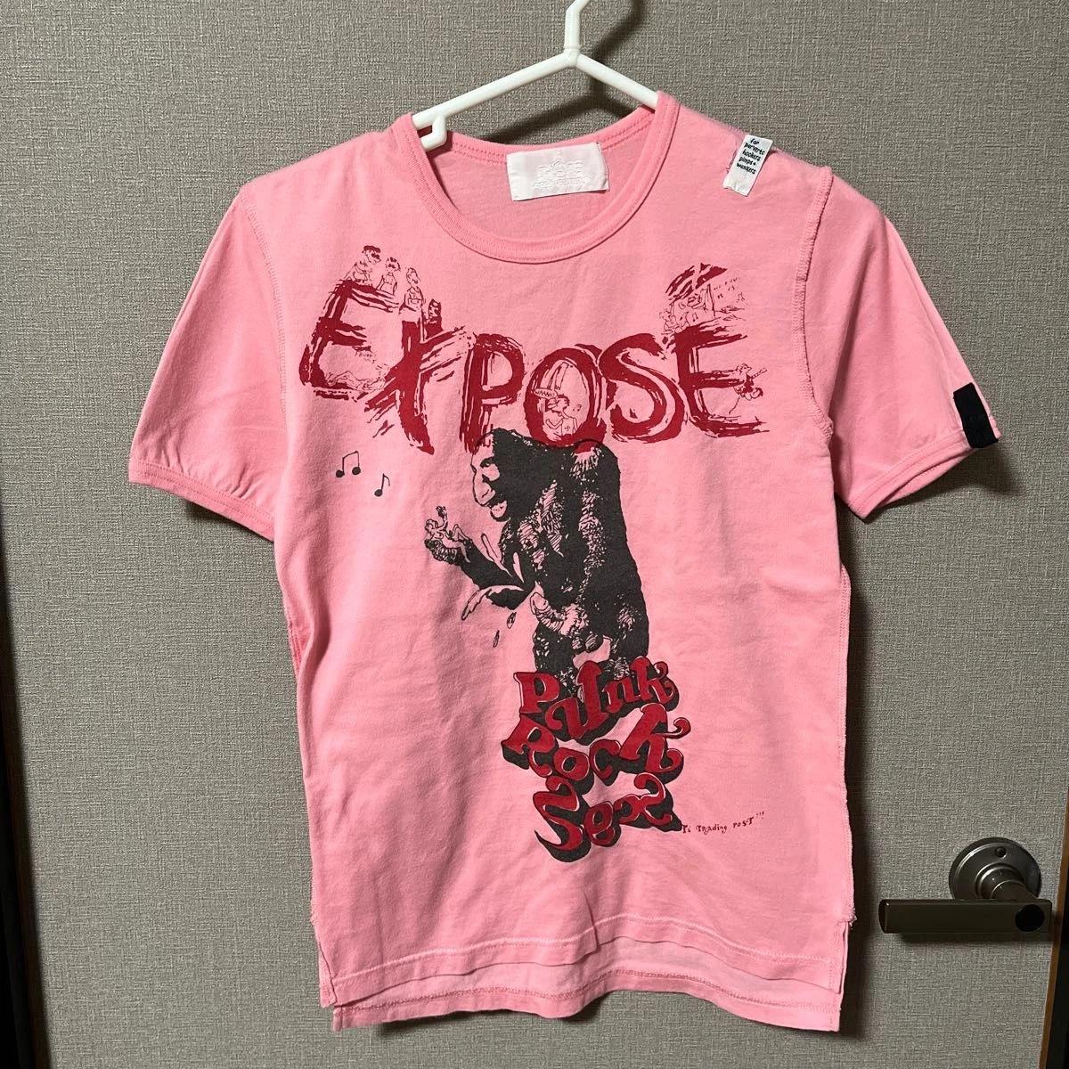 Винтажная футболка EXPOSE с гориллой 90-х, розовая, в стиле Sid Vicious Seditionaries, панк, размер L XL