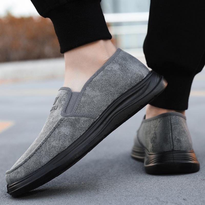 Polyurethane Sole Old Beijing Cloth Shoes Light and Non-slip Flat Men's Shoes One-pedal Casual Lazy Shoes Spring and Autumn Walking Shoes
