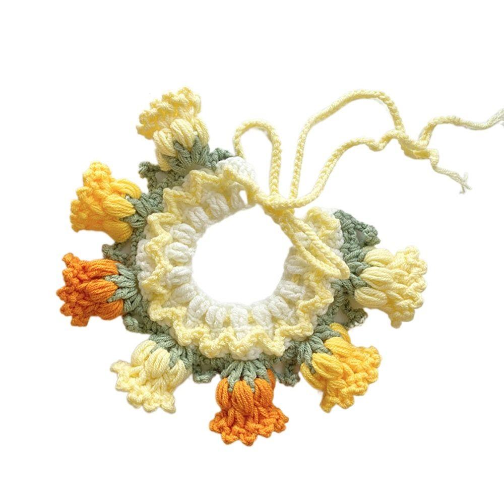 

Orchid Dog Saliva Scarf Handmade Cat Collar Cute Puppy Accessories Pet жёлтый