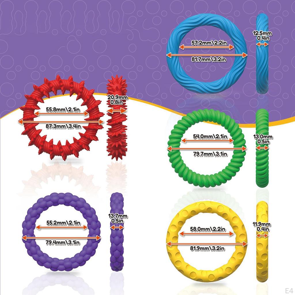 5 Count Sensory Bracelets Designed for Children, Fidget Rings Suitable School Settings