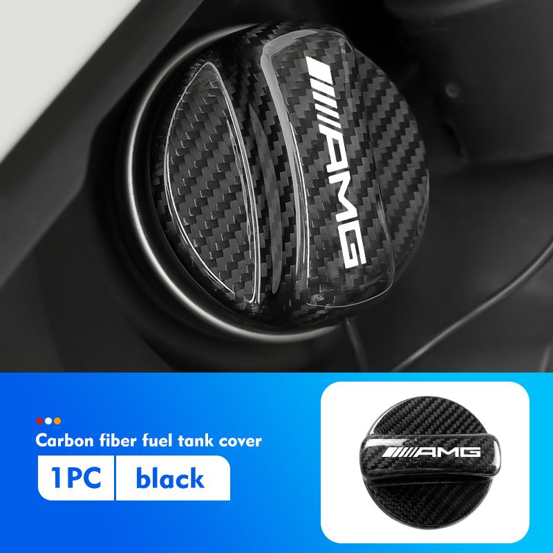 Carbon Fiber Tank Cover Car Fuel Tank Oil Gas Air Cap Trim For AMG A B C E S G Class W201 W210 W108 W205 W203 W204 C180