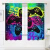 2 Pieces, Game Controller Curtains - Bright Neon Text -30% Blackout - Suitable for Living Room, Bedroom, Kitchen, Home Decoratio