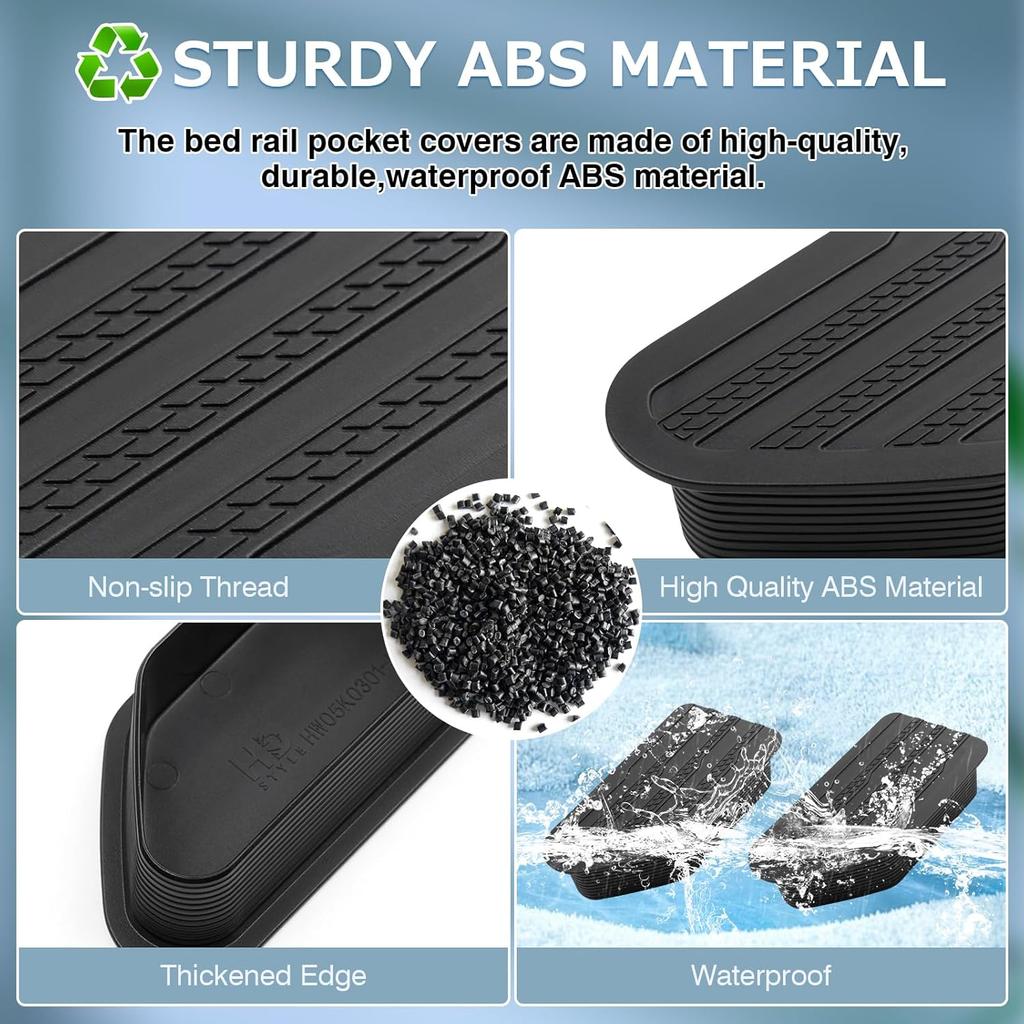 Shademax Stake Pocket Covers  Fit For -2024 2025 2026 GMC Sierra And Chevy Silverado Accessories Truck Bed Rail Hole Plugs Stake Pocket Caps Cover