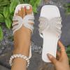Shiny Rhinestone Fashion Slippers for Women Summer Luxury Gold Flat Sandals Woman Comfortable Non Slip Beach Slides Flip Flops