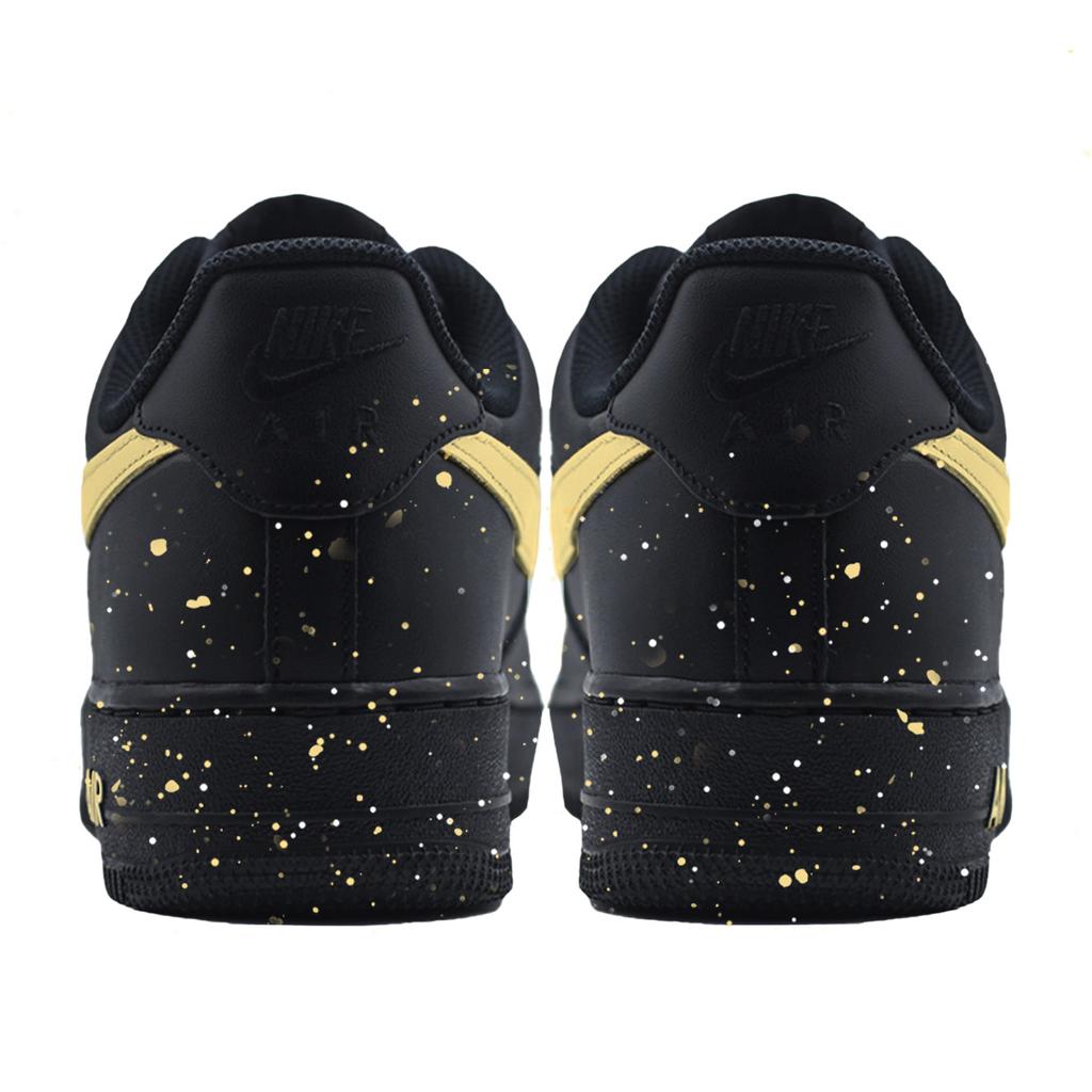 Nike Air Force 1 Mühür Mürekkebi Aşınmaya Dayanıklı Kaymaz Düşük Üst Kaykay Ayakkabıları Unisex Siyah Sarı cw2288001(Takım1039-)