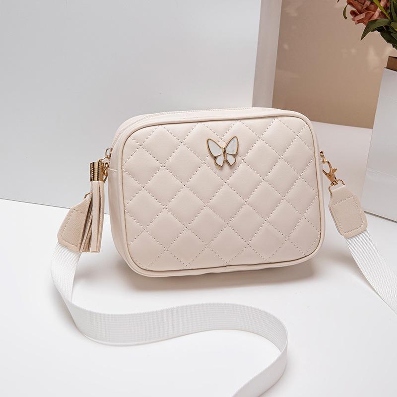 Autumn New Diamond Long Standard Women's Bag Fringed Small Square Bag Shoulder Messenger Bag Fashion Bow Camera Bag