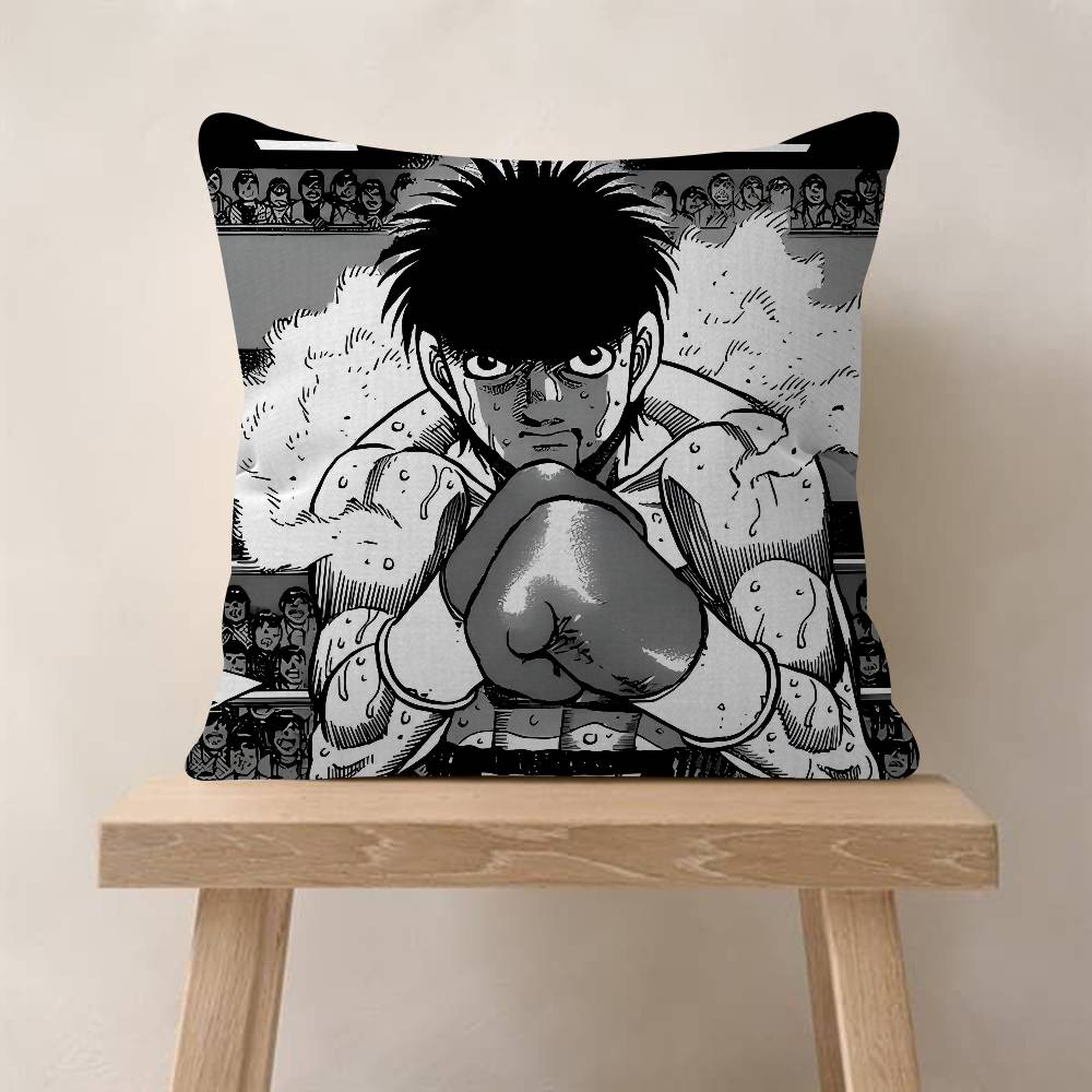 Vintage Anime H-Hajime No Ippo Pillow Covers Cartoon Sofa Decorative Home Double-sided Printing Short Plush Cute Cushion Cover