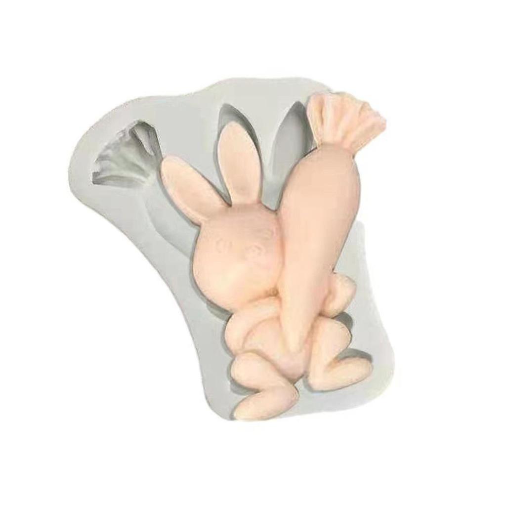 Cute Easter Egg Bunny Fondant Chocolate Mould Cake-Topper Baking Tool Handmade Soap Silicone Ornament Mold Easy To Clean