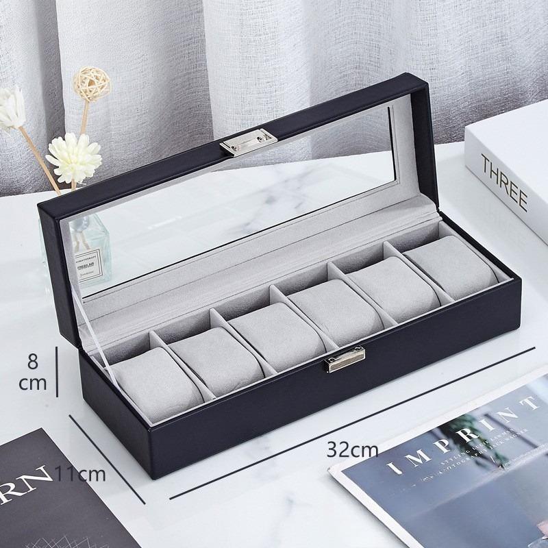 6-Slot PU Leather Watch Box - Luxury Storage & Display Case for Wristwatch Mechanical Watch, Watch Organizer for Men Women