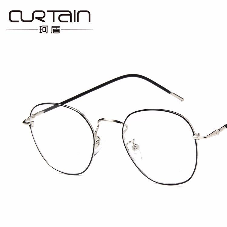 New retro ultra-light flat glasses, round glasses frame, can be equipped with myopia glasses frame tee