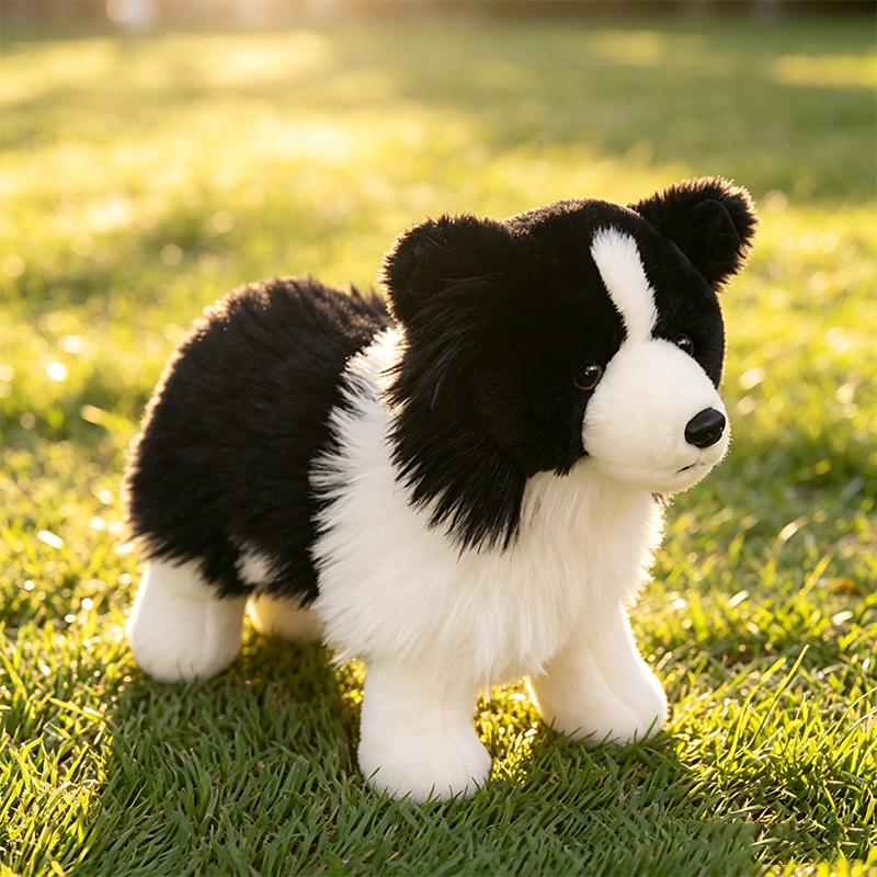 15/20/25CM Simulation Border Collie Plush Toys Cute Soft Pet Dog Puppy Animal Plushies Pillow Doll Kid Accompany Sleep Hug Gifts
