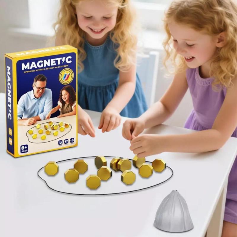 Party Games Magnetic Stones Game Interactive Magnet Board Strategy Game For Family Kids Adults Portable Magnetic Stones Play Set