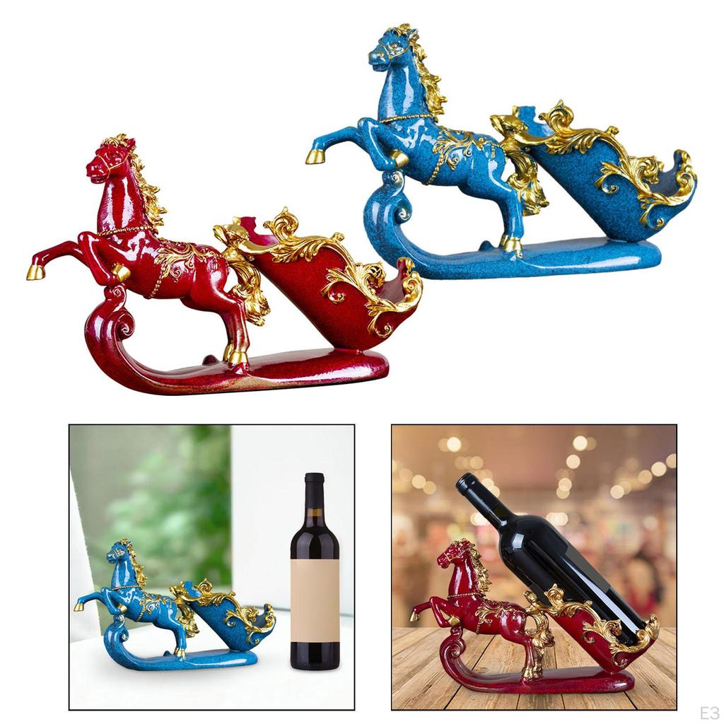 Uchwyt na butelkę, figurka konia, szampan, nowoczesna półka ekspozycyjna, pojedyncza półka na blat