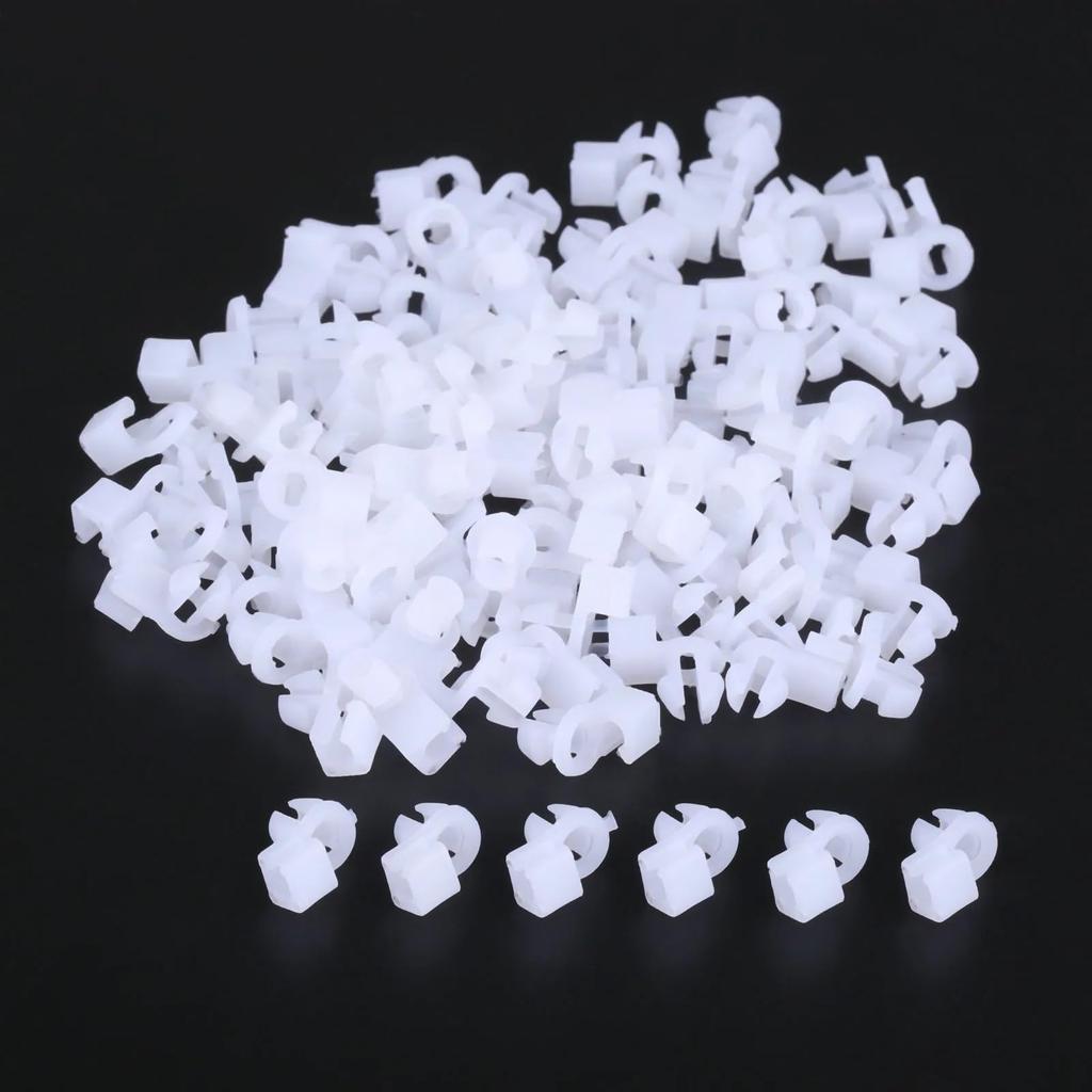100pcs Plastic Door Lock Rod Clips Fixed Side Fasteners Universal White Car Fender Bumper Carpet Floor Mats Compatible