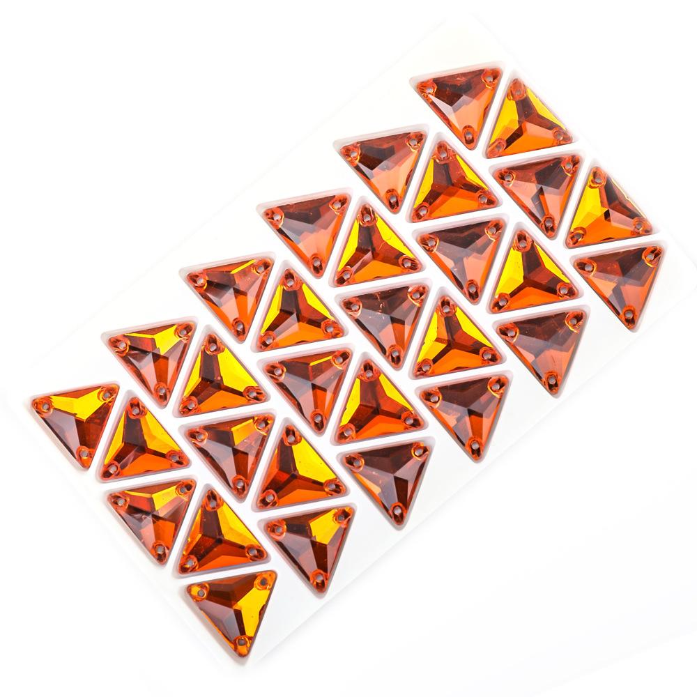 5Pcs High Quality Triangle Color Ab Flat Button Hand Sewn Diamond Glass Crystal Button Clothing Accessories With Diamond Wedding Dress Auxiliary