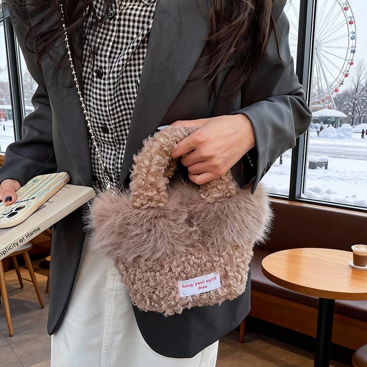 Women's Plush Mini Handbag Shoulder Bag