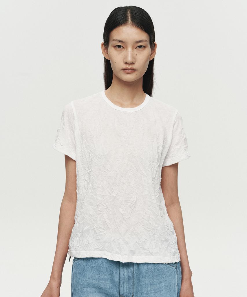 Hoite Crinkle Texture T-Shirt (White)
