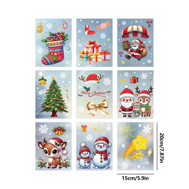 Window Clings Stickers For Glass Indoor Glass Window Holiday Clings Snowflakes Christmas Window Decorations Stickers For Home