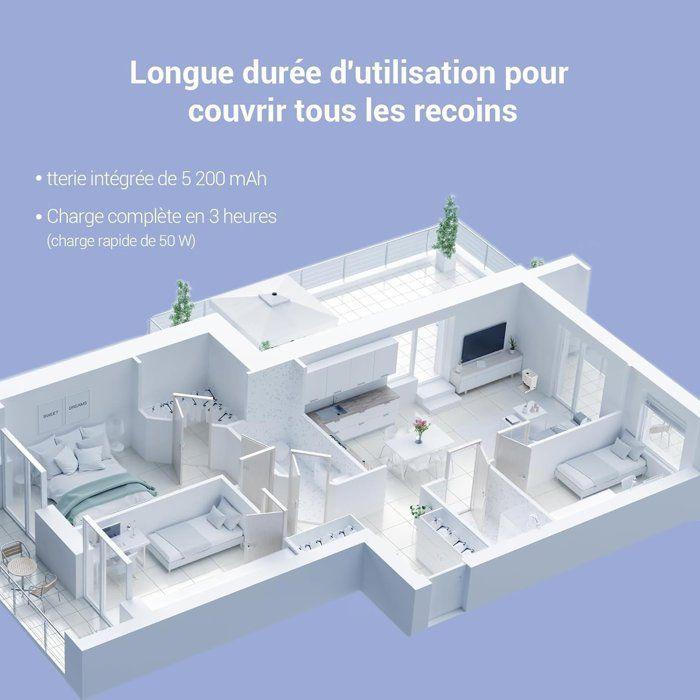 Saugwischroboter mit Station EZVIZ RS2 - Automatisches Wischen/Trocknen/Reinigen/Nachfüllen - 4000 Pa - Laser-Navigation