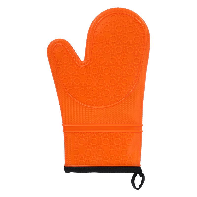 Auf Lager Doppellagiger Silikon-Küchen-Backofenhandschuh mit Baumwollkante