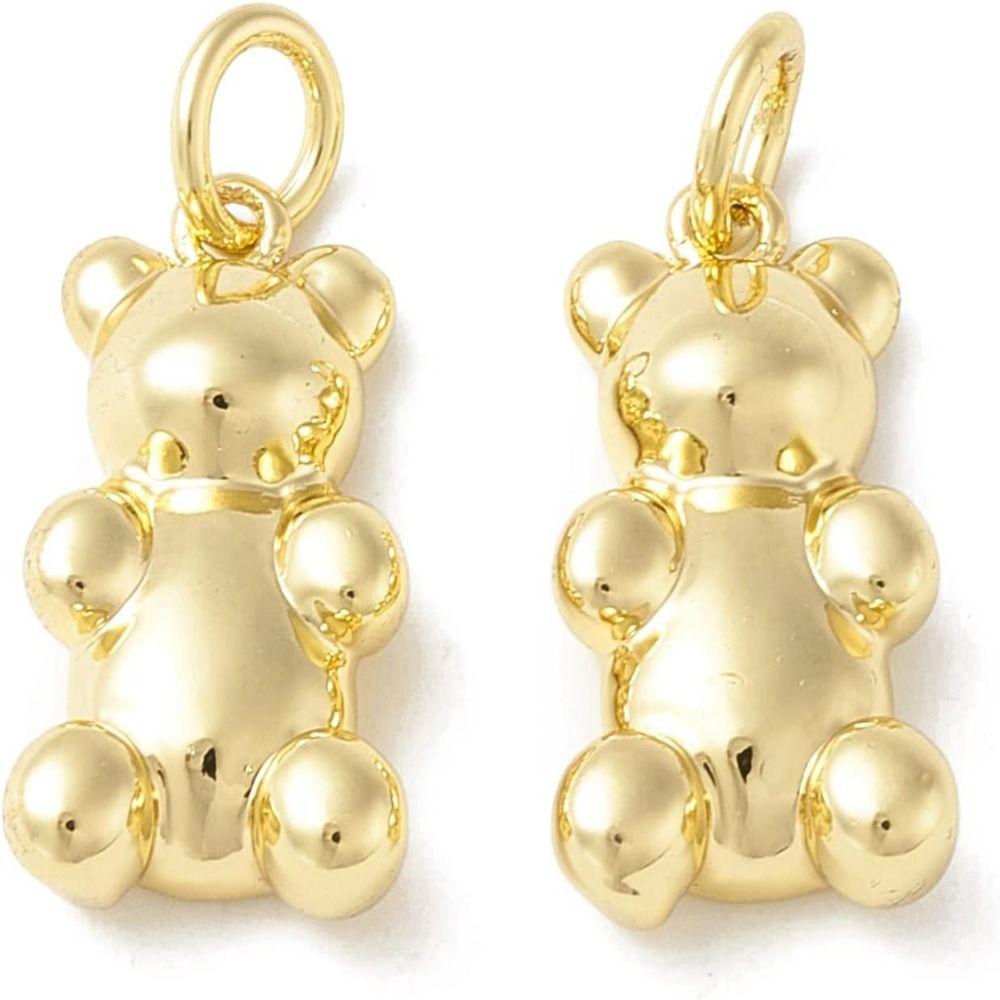 

Brass Metal 3D Bears Charms Gold 3D Mini Animal Bear Charms Jewelry Accessories