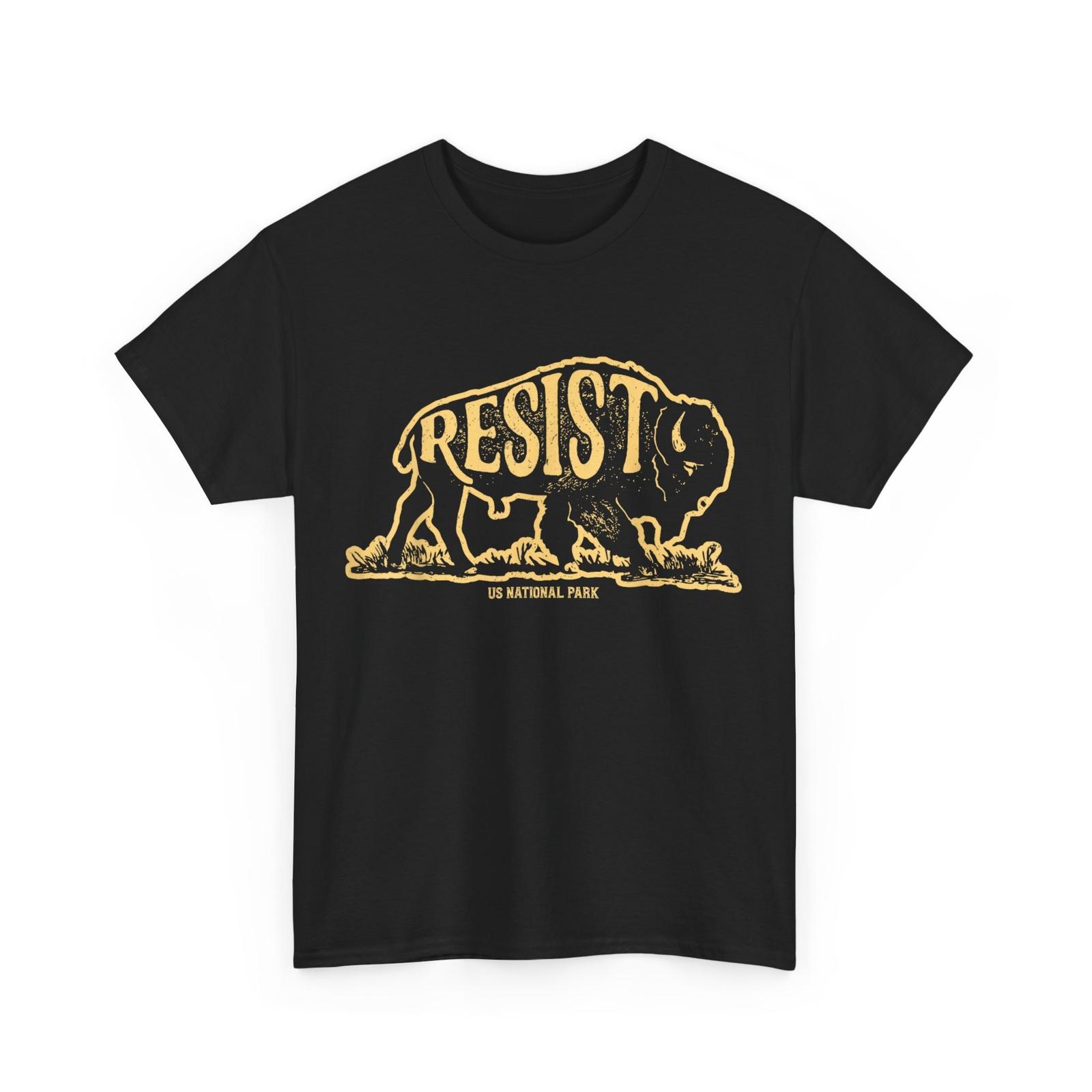 National Park Resist Service Bison Buffalo Men T-shirt S