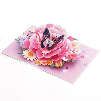 New 3D Happy Birthday Card Pop Up Four-Layer Birthday Cake Gift Card Foldable Best Wishes Father's Day Card Gift