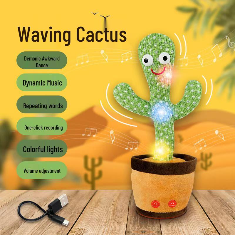 

Танцующий кактус Успокаивающая плюшевая игрушка с кольцебросом для детей 32