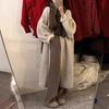 Fashion Commuter Coat Medium and Long Women's Solid Color Sweater Jacket Women's High Sense Lazy Loose Shoulder Sleeves