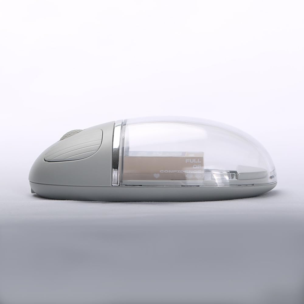 MU-08 Transparent Mouse, Quiet, USB Wireless, Bluetooth, Crystal Clear, 7-Color Backlight, Compact, Lightweight, Rechargeable, Dual-Device