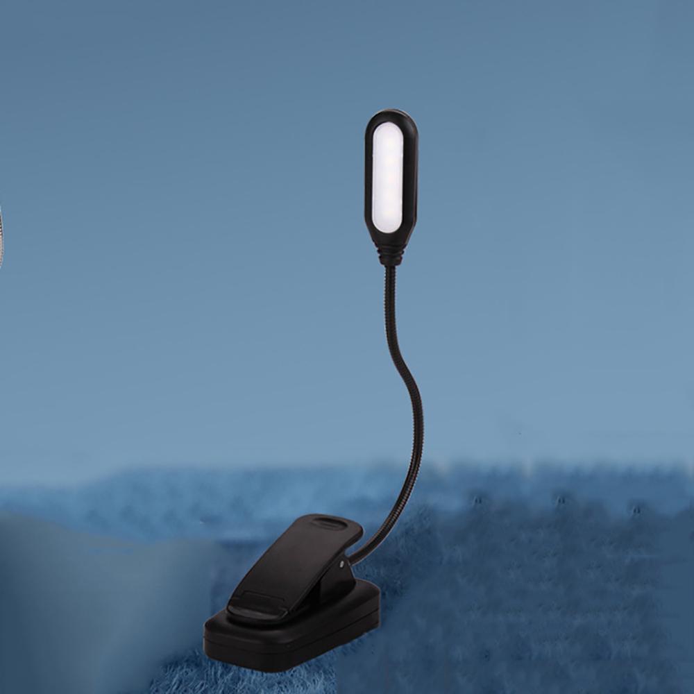 LED Reading Book Light w/Clip Flexible USB Rechargeable Bed Travel Laptop Desk