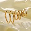18K Gold-Plated Retro Hip-Hop Stainless Steel Hoop Earrings