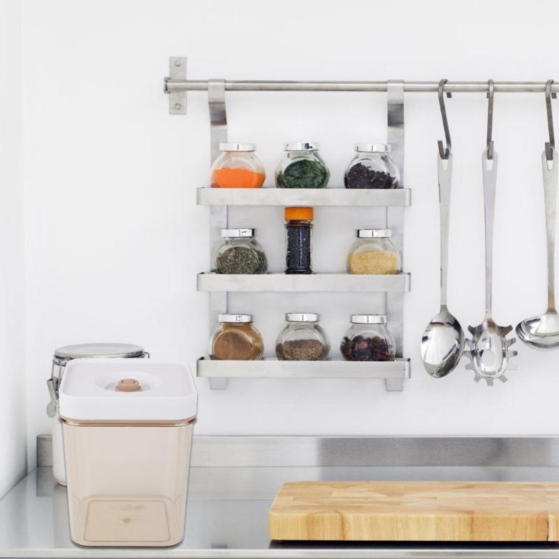 Lebensmittel Vakuum Aufbewahrungsbox mit herausnehmbarer Abtropfplatte Luftdichter Kühlschrank Organizer Küchenorganisationswerkzeug für Snacks