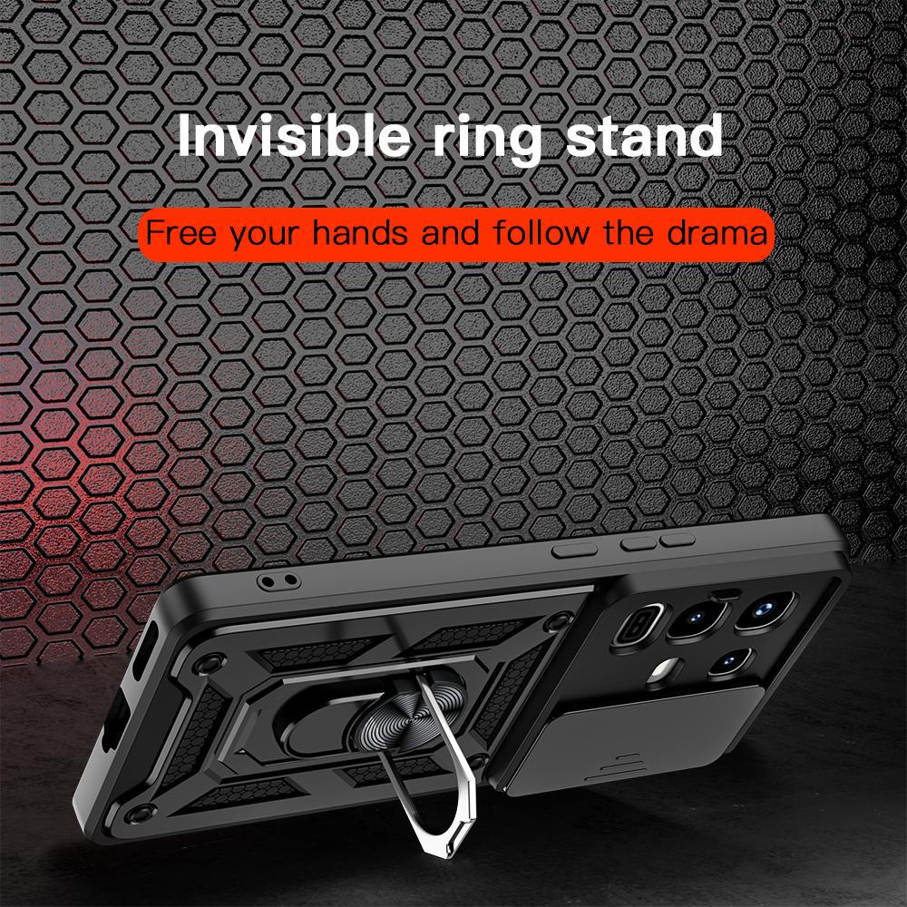 KEYSION Shockproof Case for Infinix Note 50 Pro+ 50S 50X 5G Slide Camera Protection Ring Phone Cover for Infinix Note 50 Pro 4G