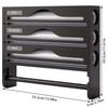 Kitchen Plastic Wrap Cutter Box with Kitchen Paper Holder 3-in-1 Shelf Foil Parchment Bamboo Storage Box