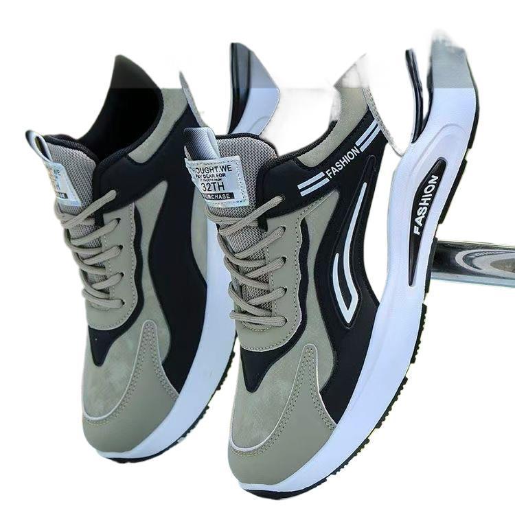 2025 Men's Casual Leather Running Shoes - Trendy, Waterproof, Non-Slip for Spring & Autumn