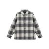Uniqlo Chaqueta Camisa de Manga Larga de un Solo Botón con Cuello a Cuadros para Hombre chaquetas Gris Claro 449618-05