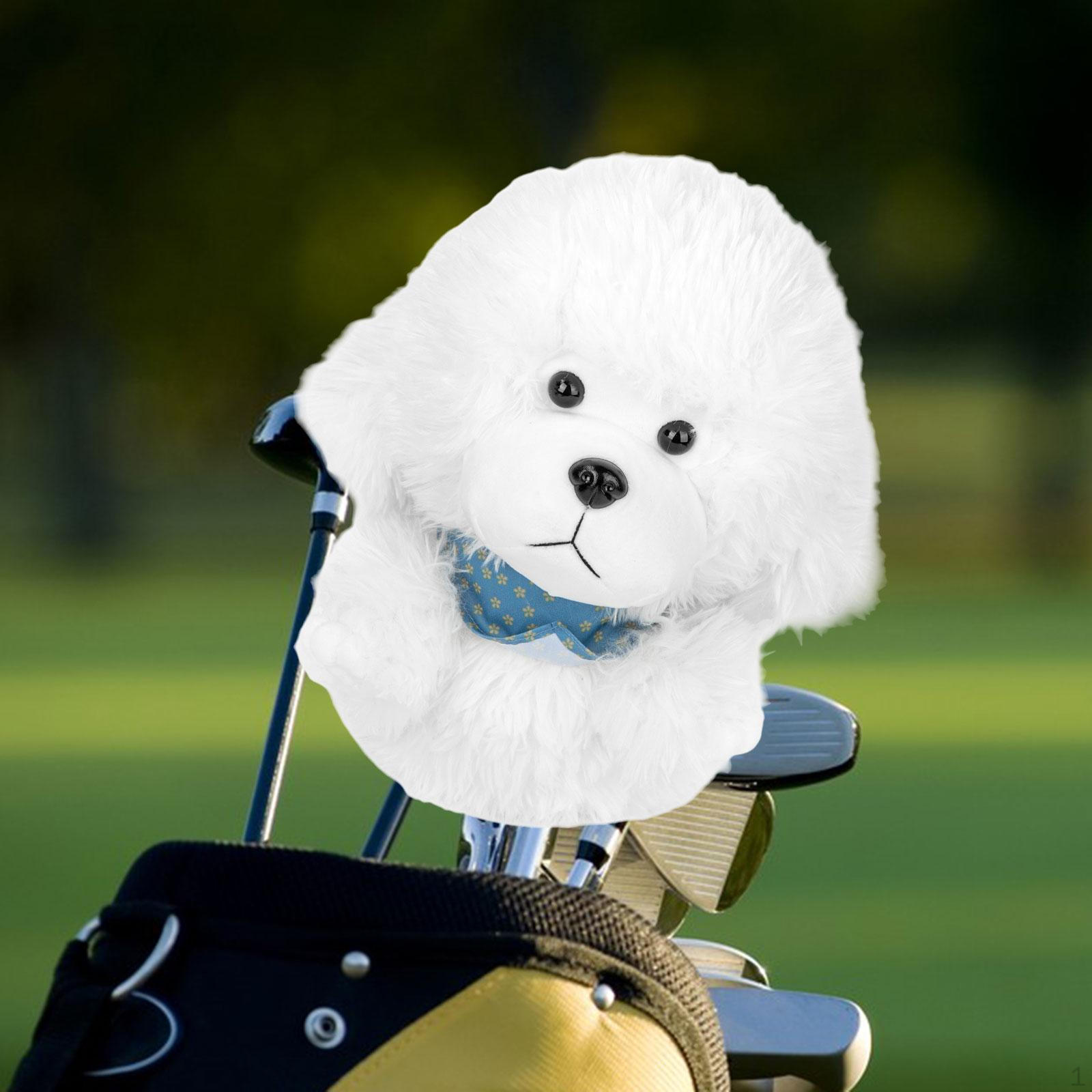 Dog Plush Driver Head Cover for Golf , Universal Accessory Men And Women белый