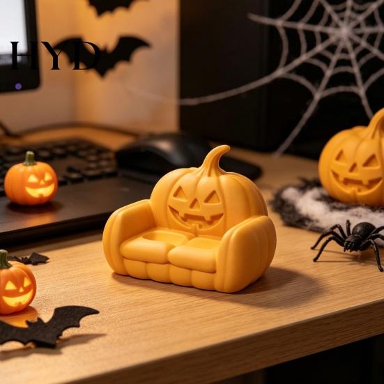 Festive Halloween Home Decor Jewelry Tray, 3D Printed Ghost Pumpkin Couch Shaped Trinket Dish, Durable Holiday Serving Tray Gothic Small Decorative