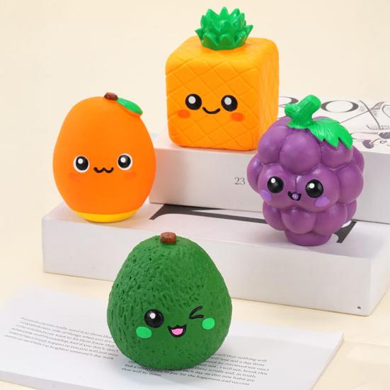 Squeaky Fruit Dog Toy Latex Dog Chew Toy Cute Fruit Shape Puppy Teething Toy for Small Medium Dogs Teeth Cleaning